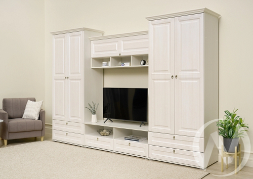 Гостиная Престиж 1 (сандал светлый/сандал светлый) Вариант №4