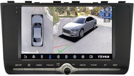 Магнитола для Hyundai Creta 2 2021+ (поддержка штатной КЗВ, рамка с крутилкой) - Teyes CC3-2K-360 монитор 9.5" 2K QLED на Android 10, 6+128Гб, CarPlay, 4G SIM-слот, 4 камеры в комплекте