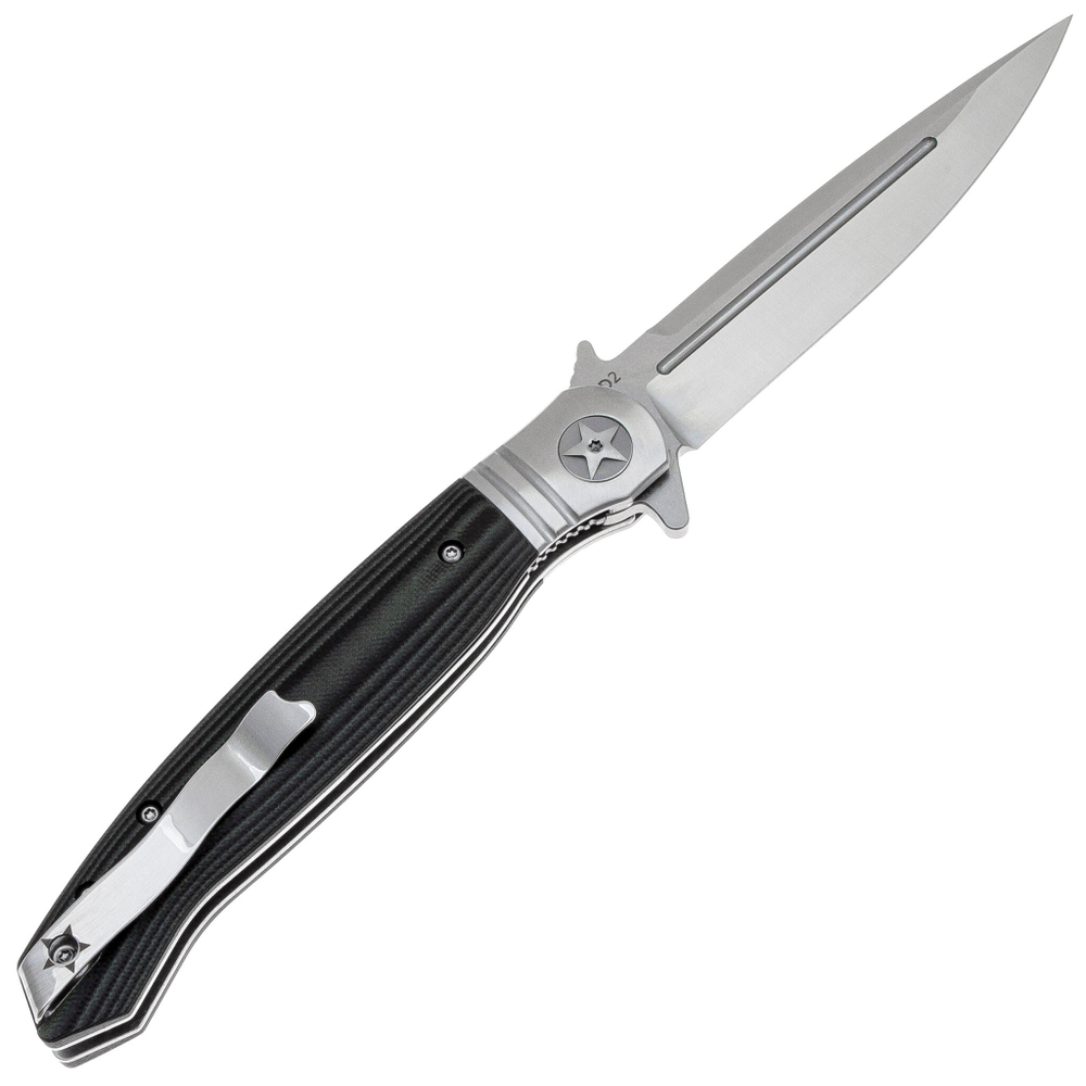 Складной нож REPTILIAN НКВД 03-2 c клинком из стали D2, рукоять зеленая микарта