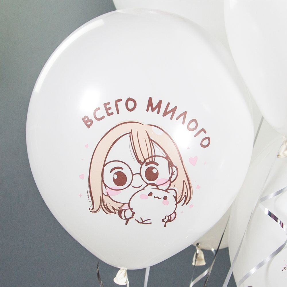 Шар (12''/30 см) Моя Подружка, Белый (200), пастель, 1 ст, 25 шт.
