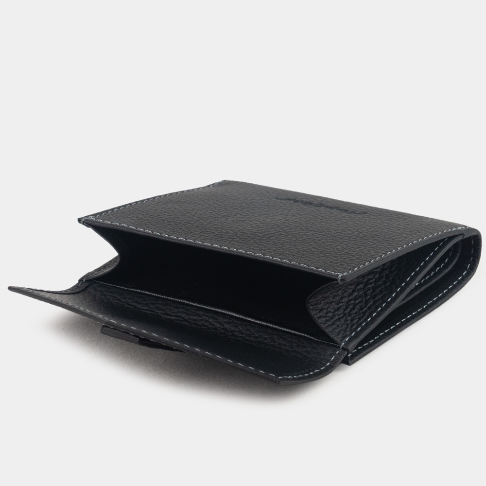 Кожаный кошелек, теленок черного цвета