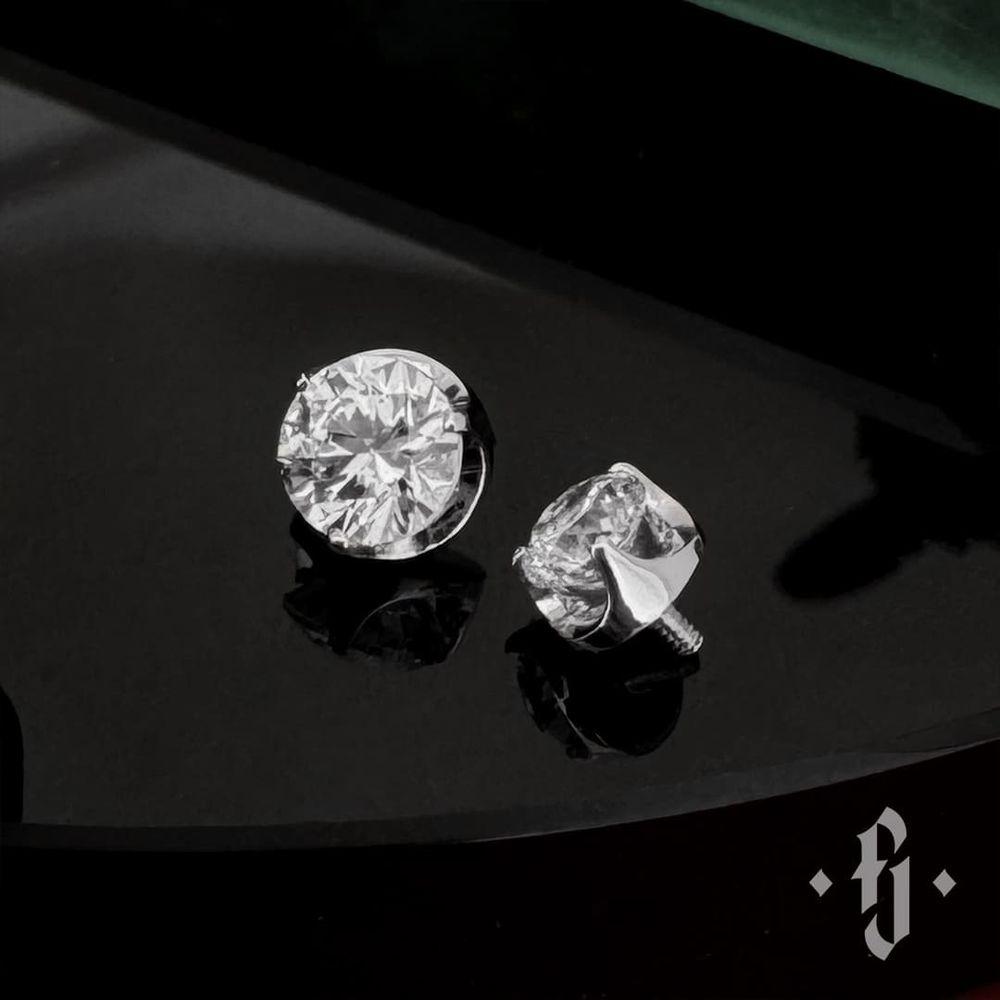 Накрутка &quot;Cubic Flat&quot; - Белое золото - White CZ
