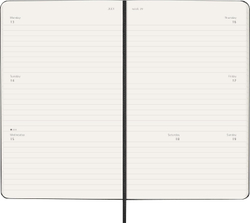 Еженедельник Moleskine Classic Weekly Horizontal (DHB12WH3) 13х21см твердая обложка черный