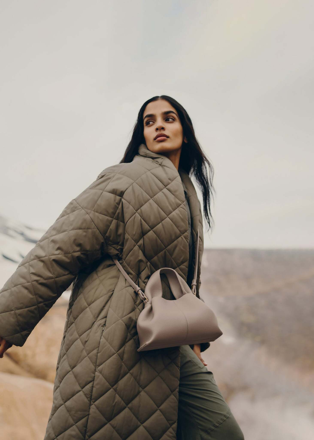 Сумка Polene Numéro Neuf Mini EDITION TEXTURED TAUPE