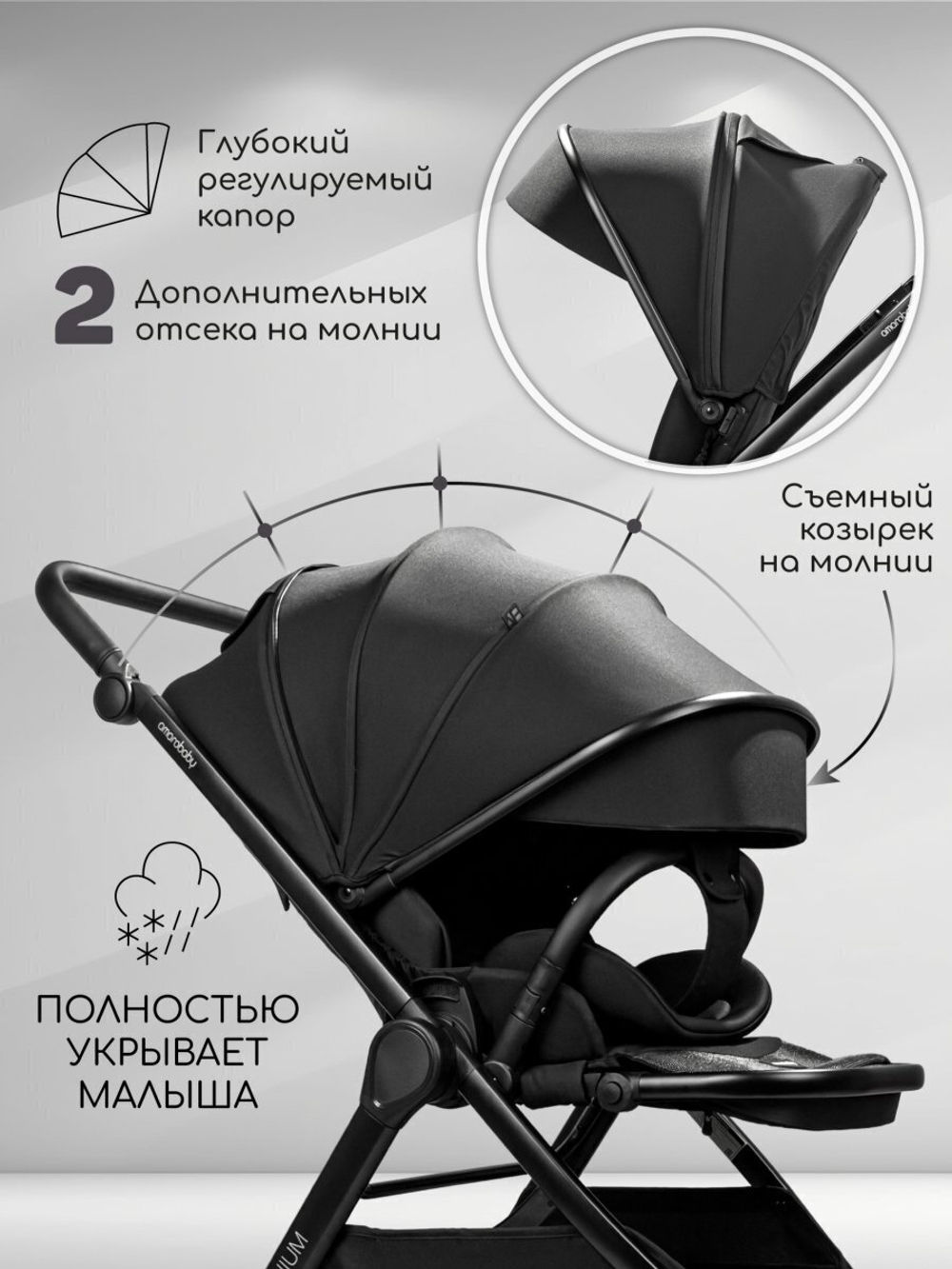 Прогулочная коляска с реверсивным блоком Amarobaby, Somnium