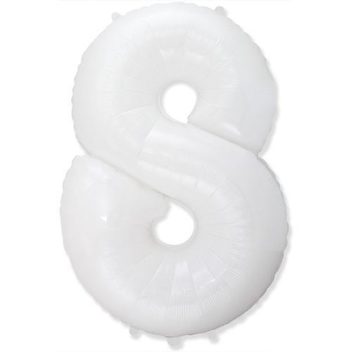 Цифра 8 белый 40" Fm