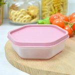 Контейнер 0,25л, бесцветный с коралловой крышкой, №115