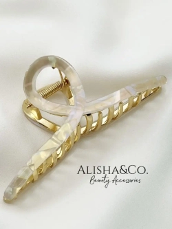 Крабик для волос большой металлический Gold Shine