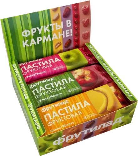 Пастила со вкусом яблоко-вишня/яблоко-малина/банан-яблоко Фрутилад 30г в ассортименте