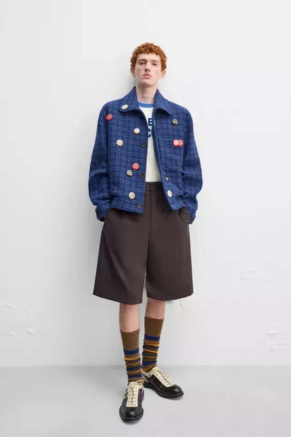 ZARA Х HARRY LAMBERT КУРТКА В КЛЕТКУ, СИНИЙ