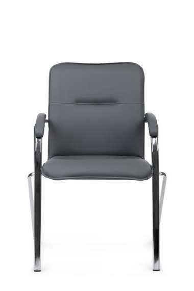 Стул Самба с мягкими подлокотниками SMB-01H Хром гальв. Серый