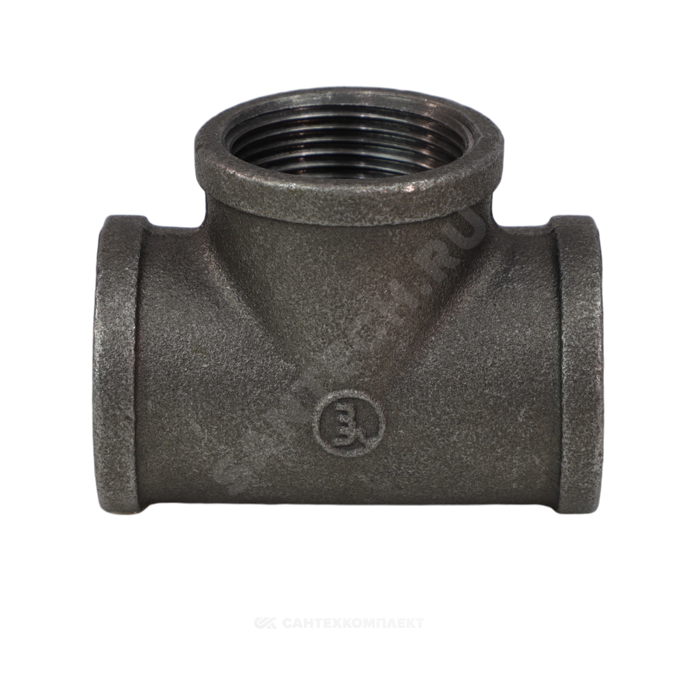 Тройник прямой чугун Ду 65 (2 1/2") ВР/ВР Fittex PLUS