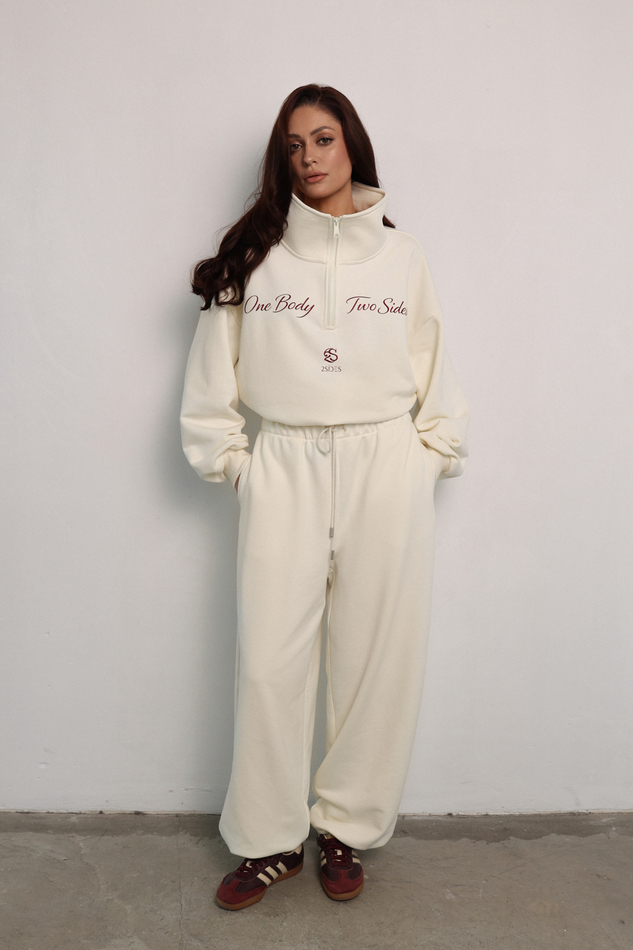 Брюки спорт кремовые