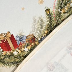 СКАТЕРТЬ КРУГЛАЯ "ЩЕЛКУНЧИК" ,190СМ ,БЕЖЕВЫЙ , 100%ХЛОПОК , ТВИЛ