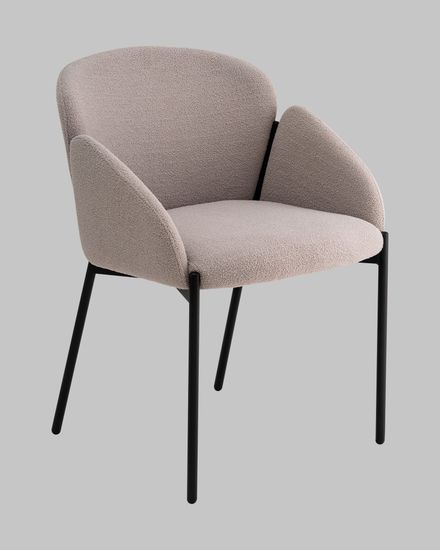 Стул обеденный Кирби светло-серая ткань, черные ножки