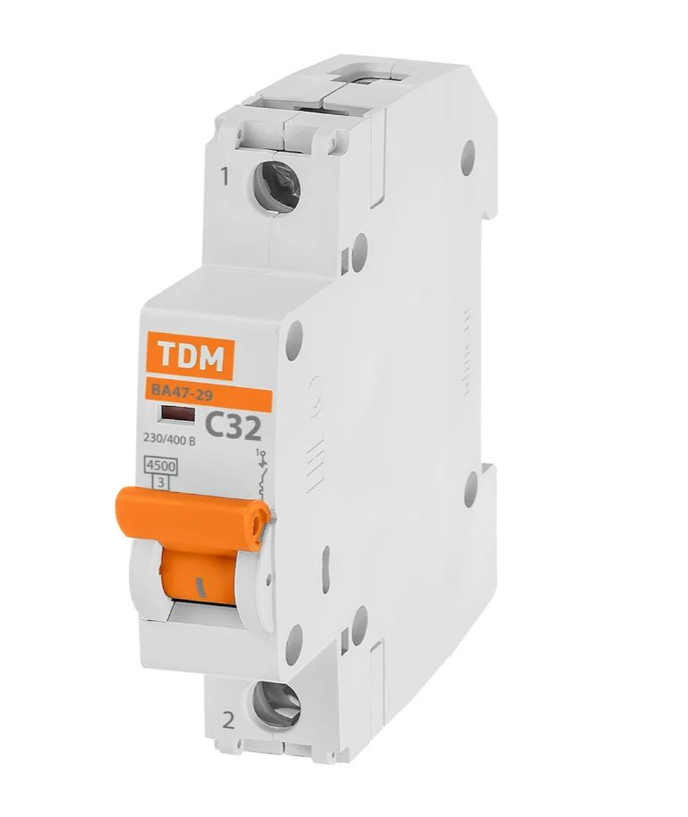 Автоматический выключатель ВА47-29 (1Р; 32 А; 4.5 кА; С) TDM ВА47-29 3штуки