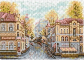 "Московские улочки. Яузский бульвар"-1760 канва с рисунком