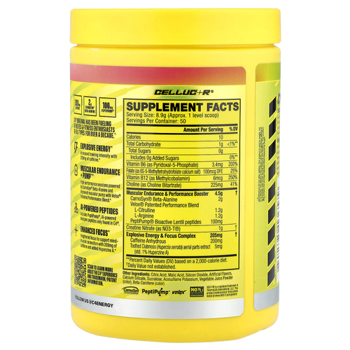 C4 / Cellucor, C4® Original, предтренировочный комплекс, со вкусом арбуза, 445 г (15,7 унции)