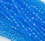 БШ016НН6 Хрустальные бусины "32 грани", цвет: ярко-голубой прозрачный, 6 мм, кол-во: 39-40 шт.