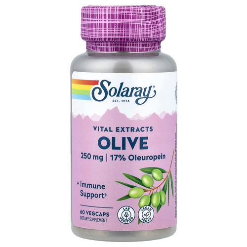 Solaray, Vital Extracts, оливы, 60 растительных капсул