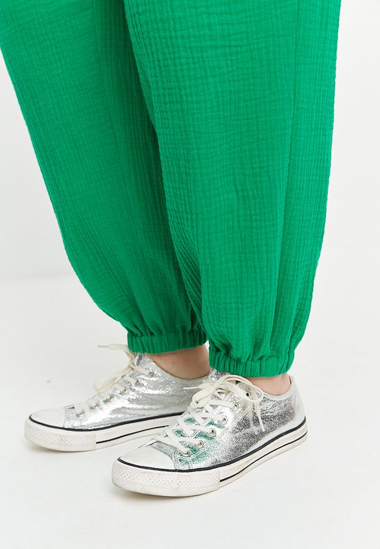 Джоггеры из муслина, зеленый