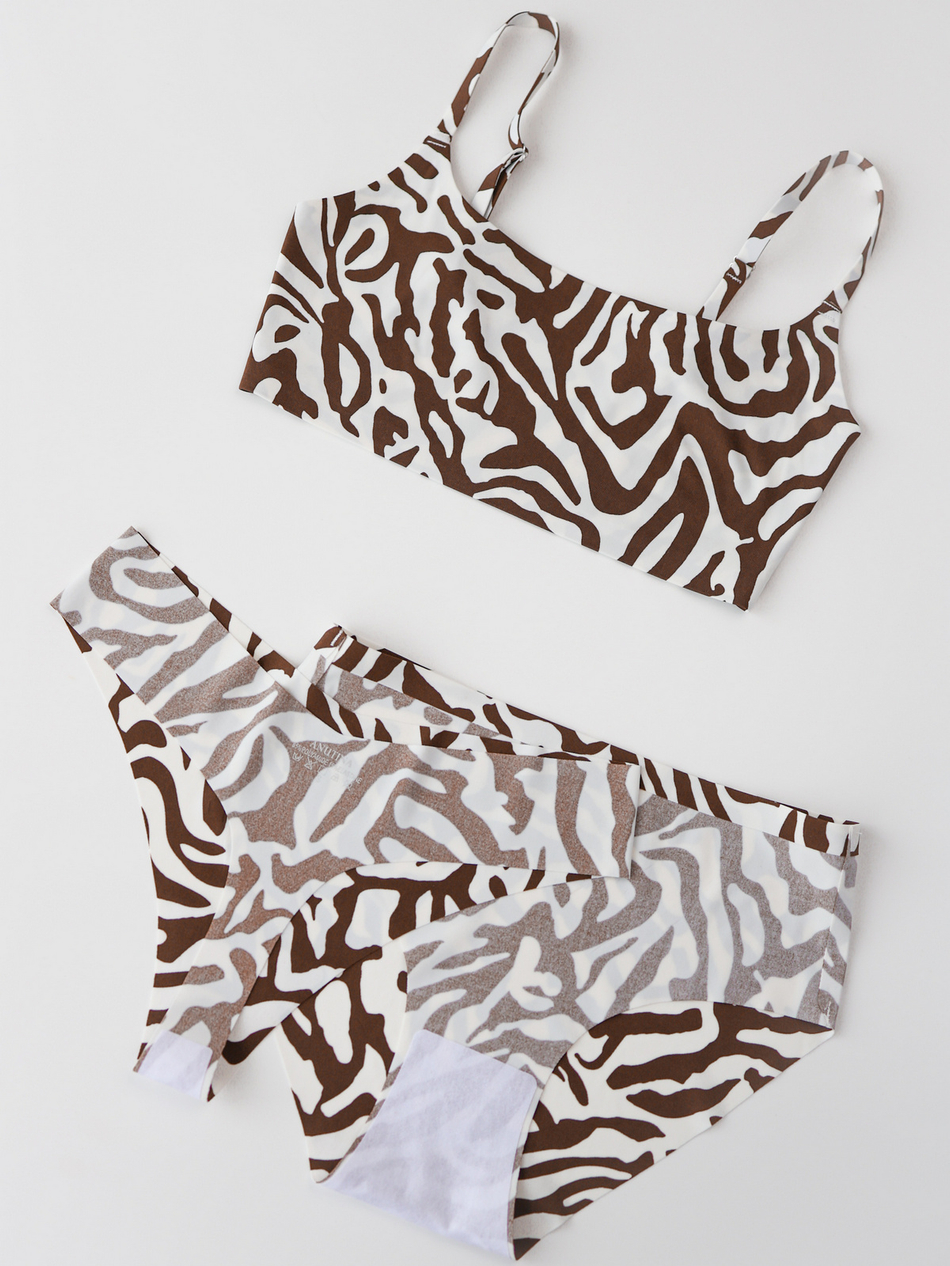 Слипы бесшовные зебра бежевая размер L