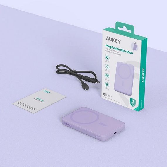 Внешний аккумулятор Aukey MagFusion Slim 5000 мАч (APB-PB-MS03VT) Violet