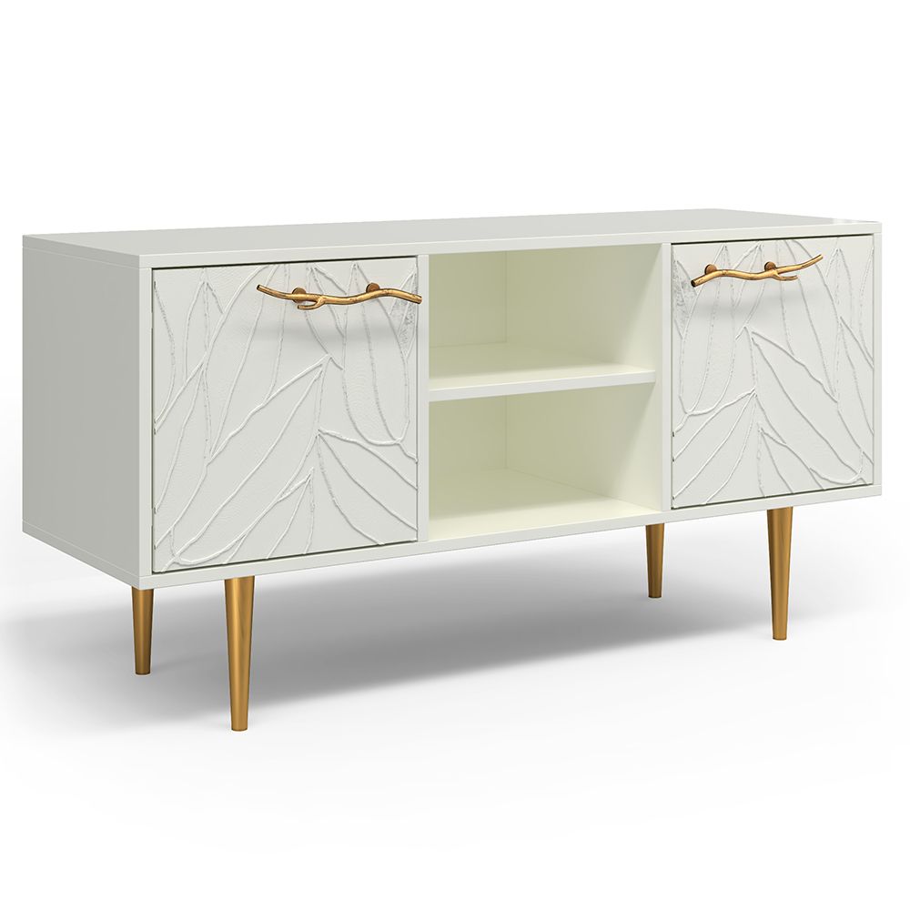 Тумба под ТВ Арт Колор leaves 117см Стайл Голд Белый опал