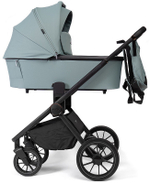 Детская коляска Peppy Monaco 3 в 1 с автокреслом Rise Mint (мятный), рама черная