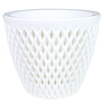 Кашпо для цветов пластиковое 1,6л d-16см «Версаль» Белый/Белый