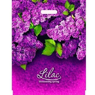 Пакет с прорубной ручкой ПВД 40х47 (45 мкм) "Сирень" (50/500 шт.) Интерпак