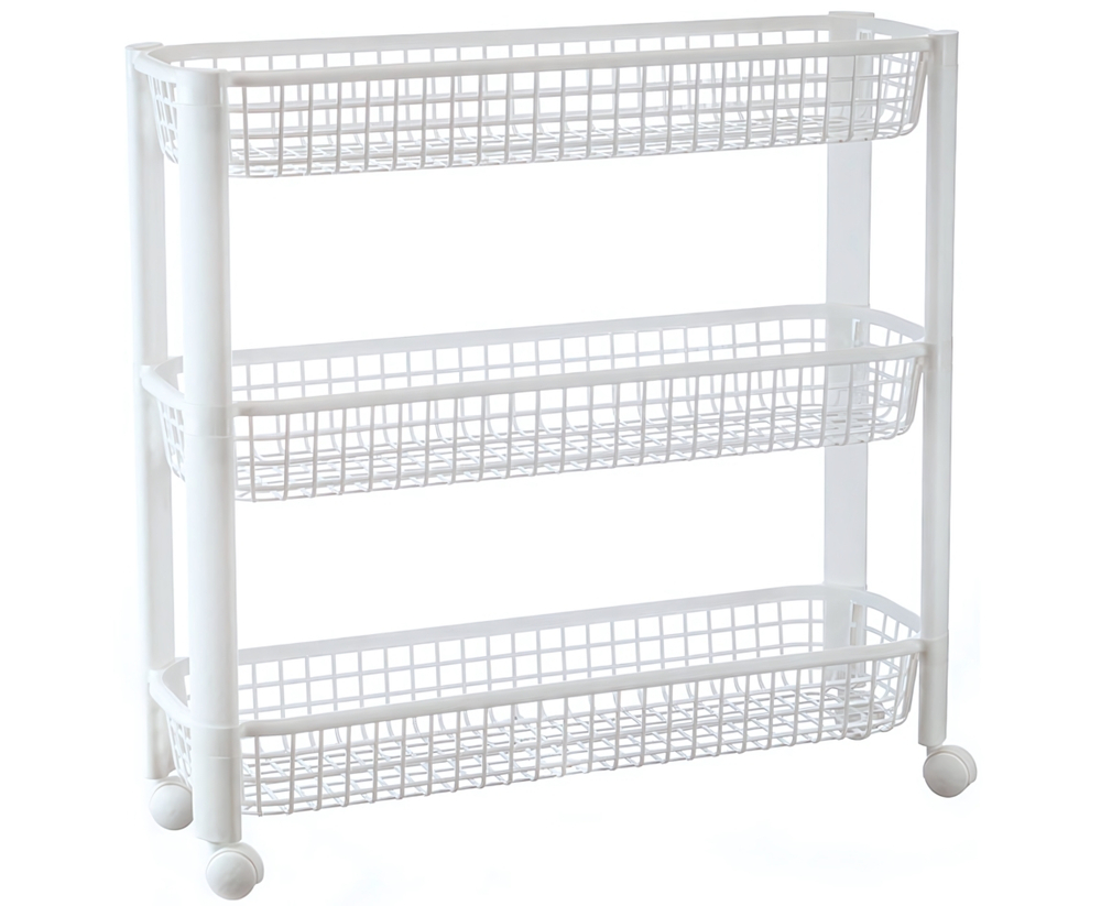 Полка узкая на колёсах (3 секции)