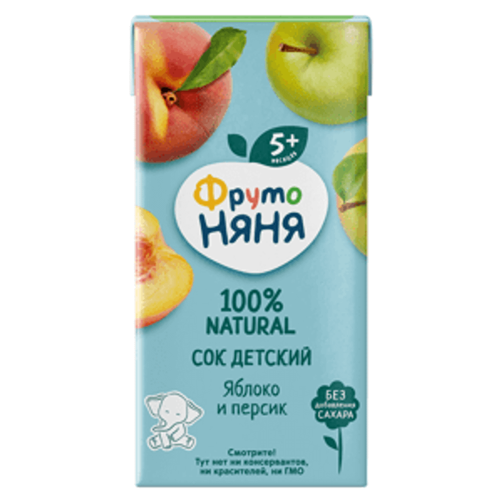 ФрутоНяня сок ЯБЛОКО-ПЕРСИК 0,2/18