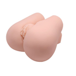 Реалистичный мастурбатор с вибрацией и двумя тоннелями - вагиной и анусом