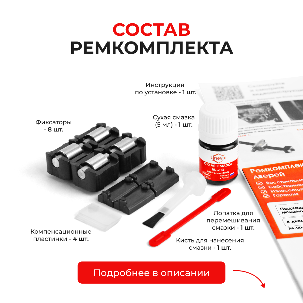 Ремкомплект ограничителей дверей Mitsubishi ASPIRE (I) EA (тип 7+23) 1998-2002