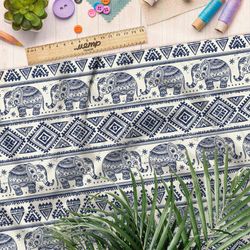 Ткань интерлок слон узорный с геометрическими элементами