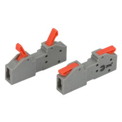 Клемма ЭРА NO-225-402 проходная разъёмная 222-2411R с рычагами 1 полюс 0.08-2.5/4 мм2 (упаковка 20 шт.)