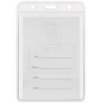 Бейдж вертикальный DELI, 80x128 мм, пластиковый