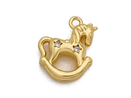 Подвеска "Лошадка" 13,5мм, со стразами