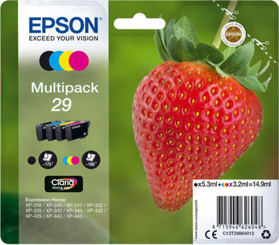 Epson Strawberry C13T29864022 струйный картридж Подлинный Черный, Голубой, Пурпурный, Желтый 1 шт