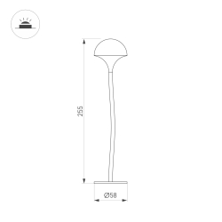 Светильник KT-MUCENA-BOLL-A-H250-1W Warm3000 (WH, 85 deg, 24V) (Arlight, IP65 Металл, 3 года) 050668
