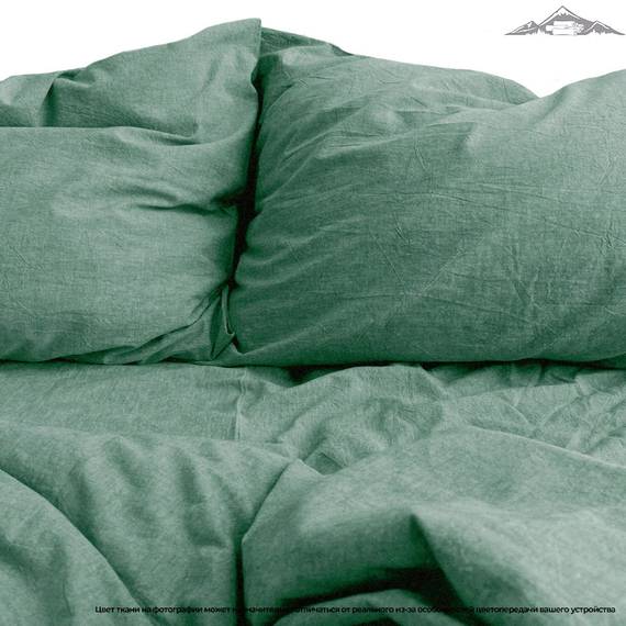 Вареный (стираный) хлопок, цв.Зелено-серый меланж | ш.250 см | 145 г/м² | хлопок-100%