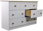 Комод, 113х35х73, Хаба, с ящиками, для одежды, под телевизор, белый, массив дерева, Dipriz