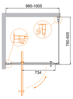 Душевой уголок Cezares Molveno 100x80 MOLVENO-AH-1-100/80-C-Cr-IV профиль Хром стекло прозрачное