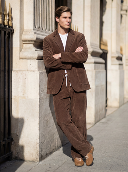 Вельветовый оверсайз коричневый