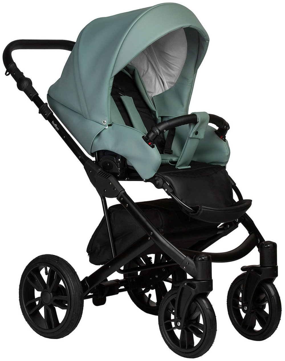 Детская коляска Indigo Mio Eco 3 в 1 с автокреслом Avionaut Cosmo Grey 03 шалфей кожа