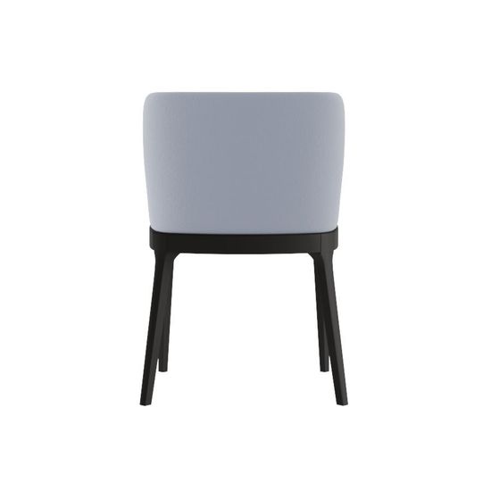 Стул с подлокотниками Magda без стежек,  массив бук, рогожка голубой