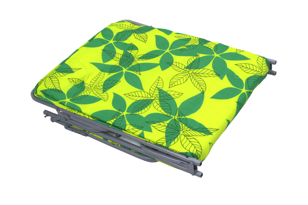 Кровать раскладная Стефания п/мягкая лист 10мм арт.С86а/123г(цвет ткани зеленый, желтый рис.листья (1 шт. в уп. гофрокартон)
