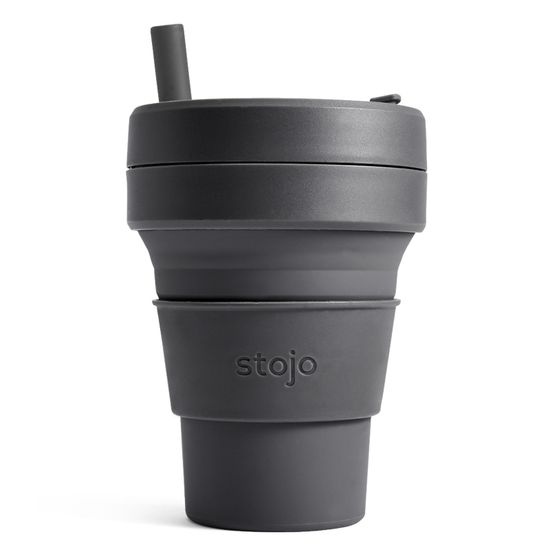 Стакан складной силиконовый Stojo Biggie Carbon, 16 oz / 470 мл