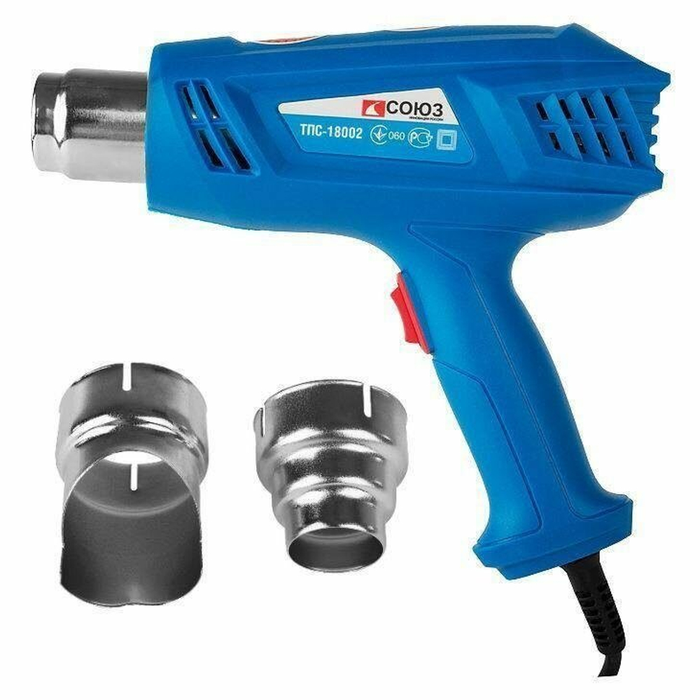 Фен технический СОЮЗ ТПС-18002Б 1800Вт 2реж,3насадки